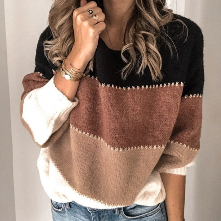 Maglione elegante da donna con scollo rotondo