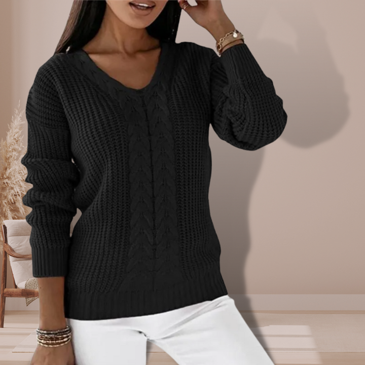 Women's Soft Knitted Sweater with Fine Texture