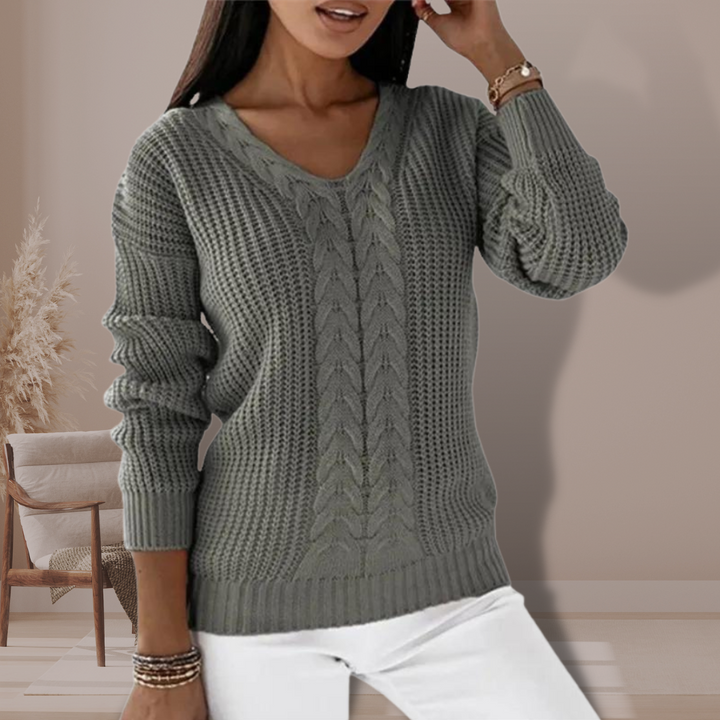Women's Soft Knitted Sweater with Fine Texture