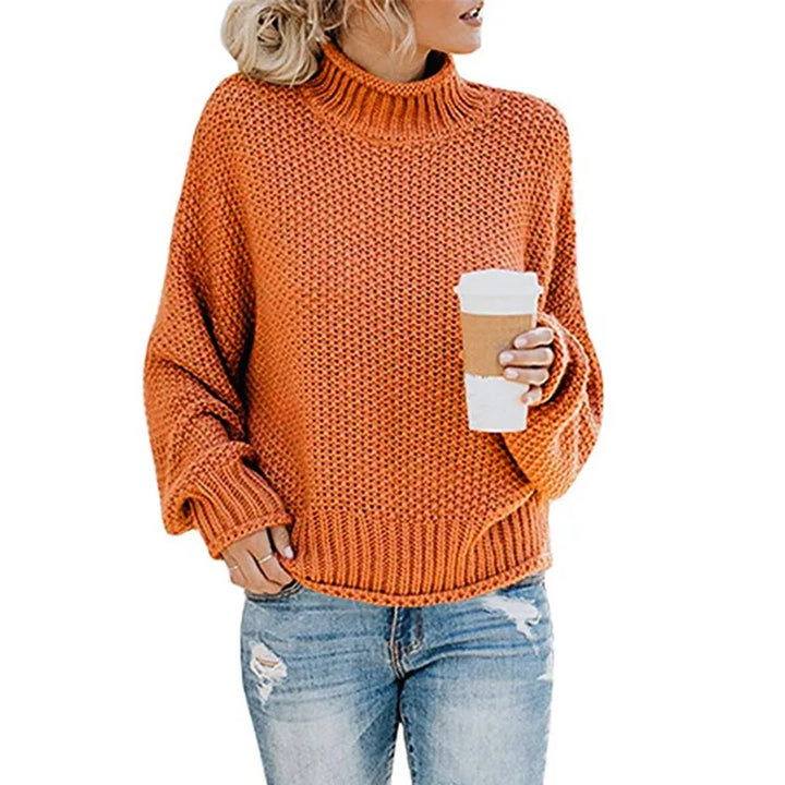 Women's Cozy Turtleneck Sweater with Long Sleeves