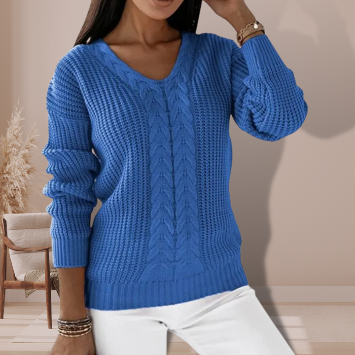 Women's Soft Knitted Sweater with Fine Texture