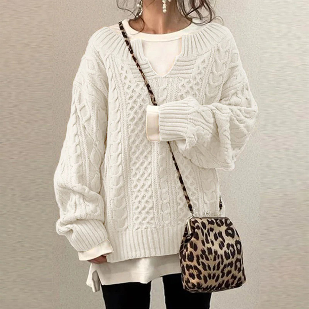 Women's Soft Knit Comfort Sweater with Warm Lining