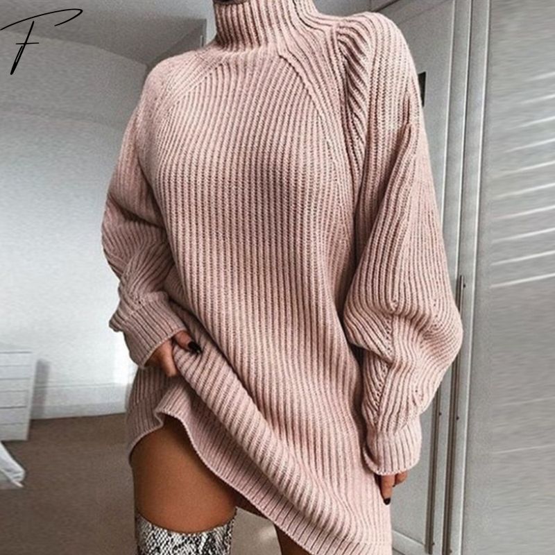 Women's Comfortable Polo Collar Sweater Dress