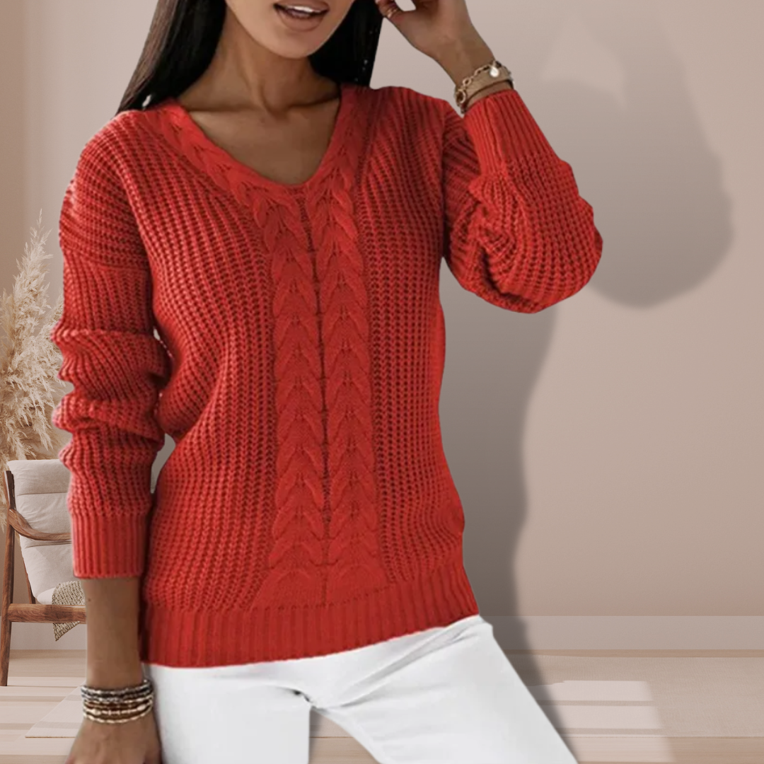Women's Soft Knitted Sweater with Fine Texture