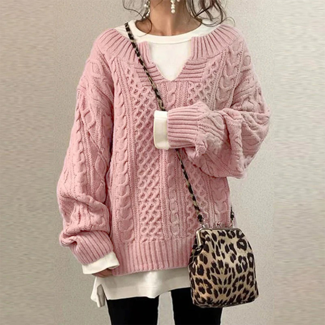 Women's Soft Knit Comfort Sweater with Warm Lining
