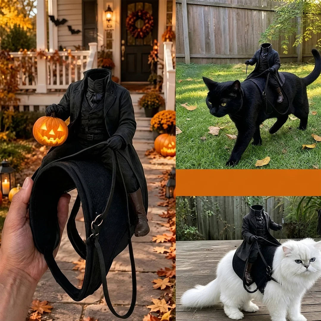 Costume da animale domestico del Cavaliere senza testa di Halloween per gatti e cani
