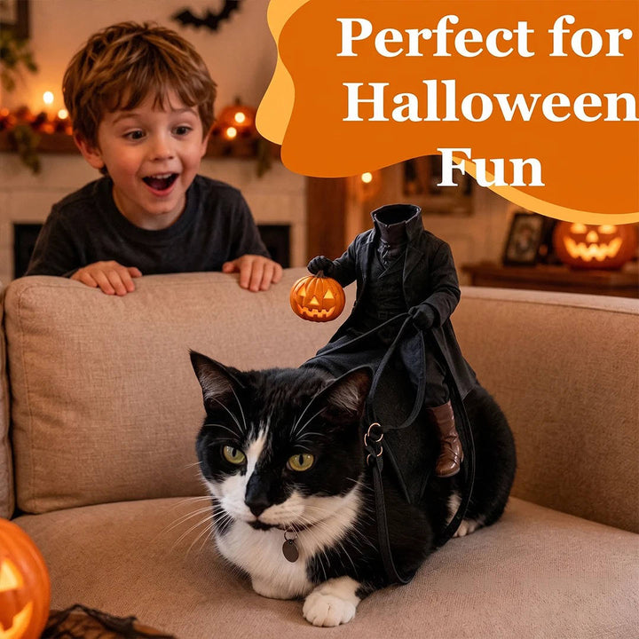 Costume da animale domestico del Cavaliere senza testa di Halloween per gatti e cani