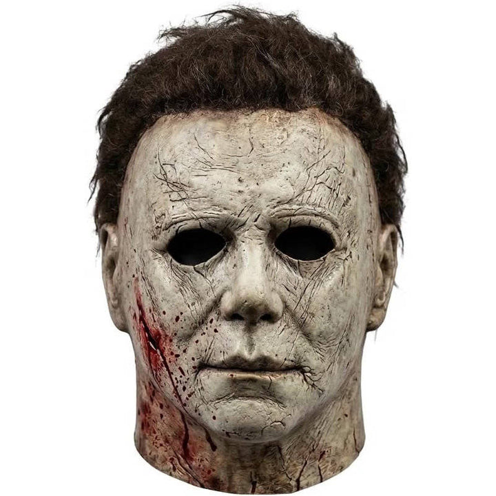 Realistyczna biała lateksowa maska slashera na Halloween na imprezy kostiumowe