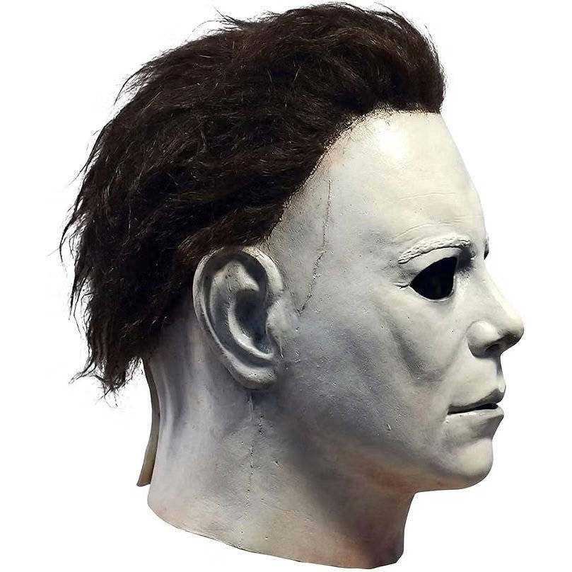 Realistyczna biała lateksowa maska slashera na Halloween na imprezy kostiumowe