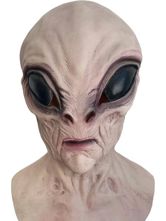 Latexová maska mimozemšťana na celý obličej na Halloween pro cosplay a kostýmové večírky