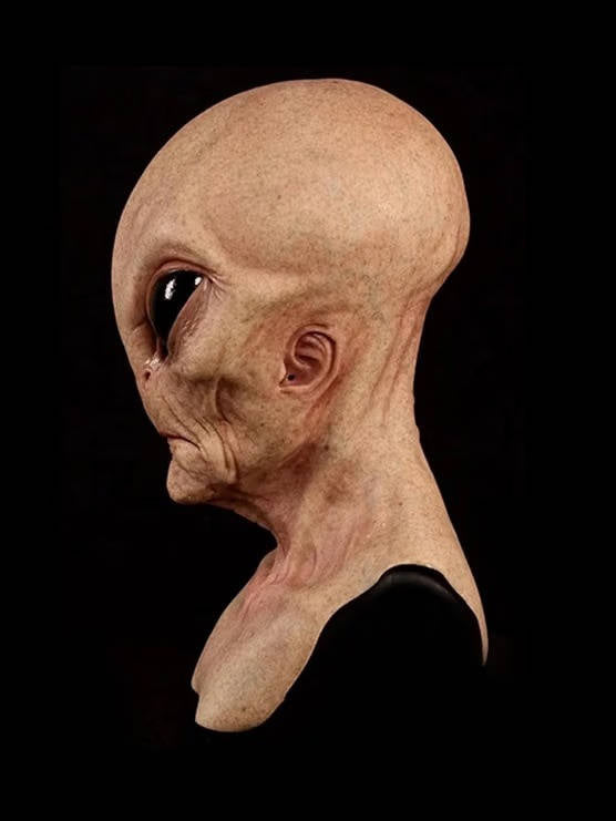 Latexová maska mimozemšťana na celý obličej na Halloween pro cosplay a kostýmové večírky