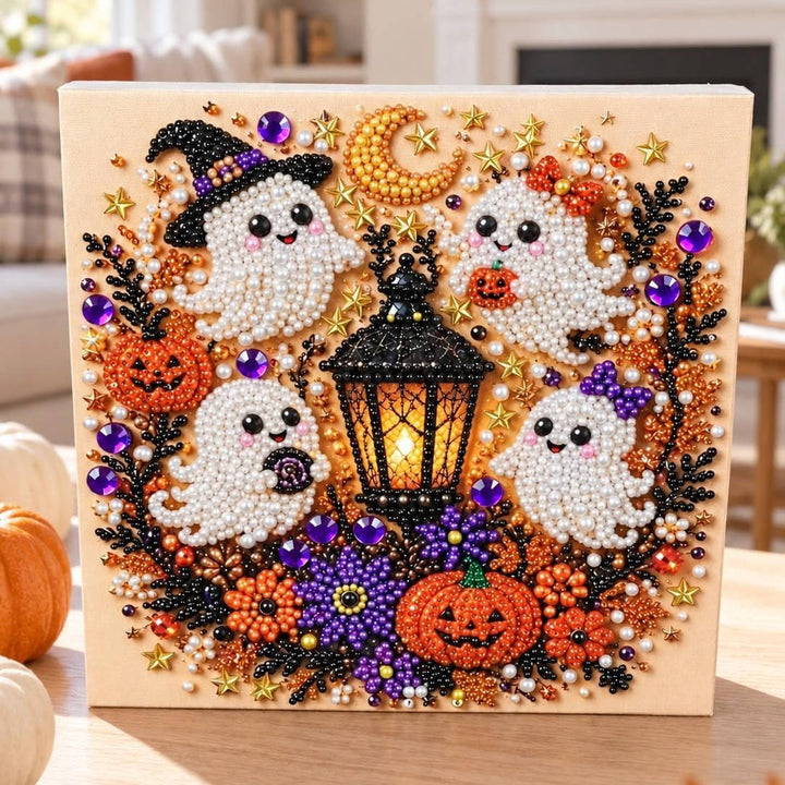 Kits de arte com diamantes e pérolas para adultos - decoração de parede DIY para Halloween