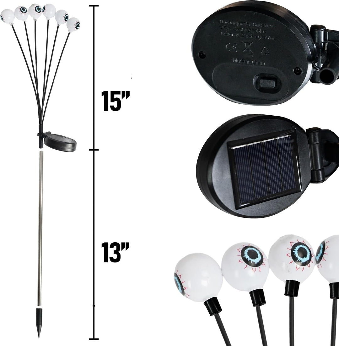 Halloween-set van 4 ledlampen op zonne-energie voor buitendecoratie van tuin en erf
