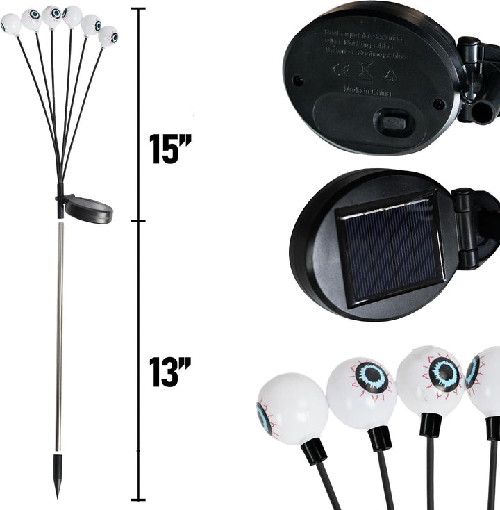 Halloween-set van 4 ledlampen op zonne-energie voor buitendecoratie van tuin en erf