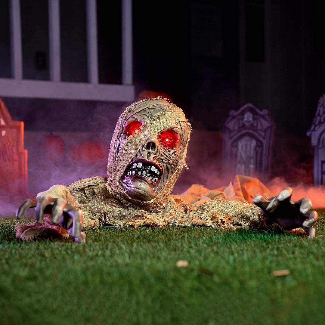 Brise-terre zombie lumineux d'Halloween avec sons inquiétants et capteur infrarouge