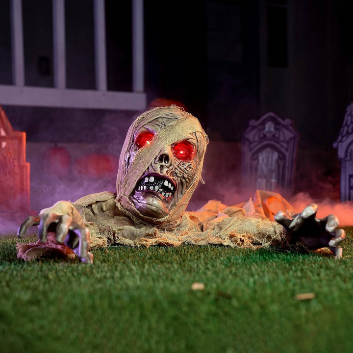 Brise-terre zombie lumineux d'Halloween avec sons inquiétants et capteur infrarouge