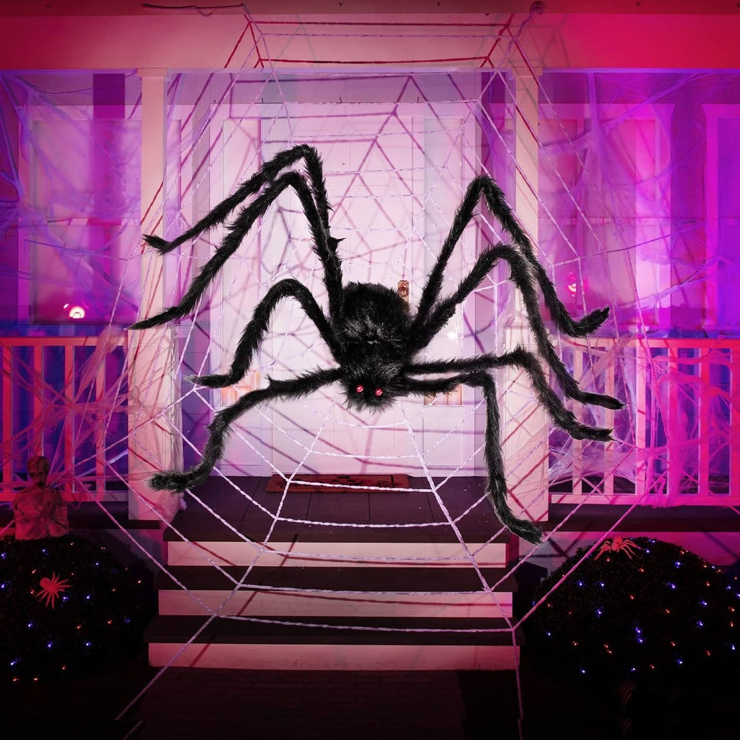 Halloween 5 FT gigantische zwarte spinnenversieringen voor binnen en buiten