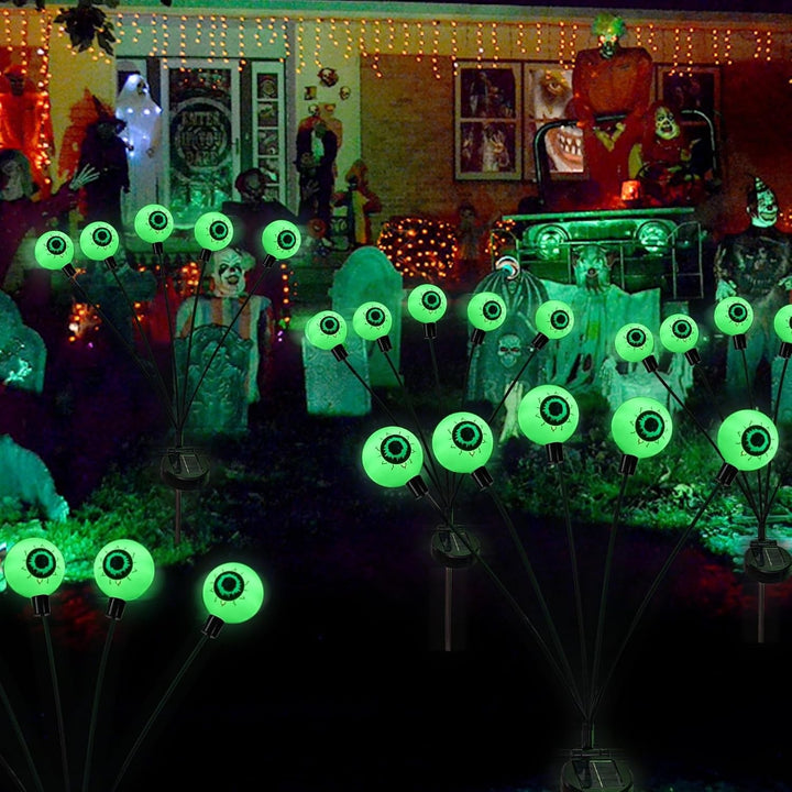 Halloween-set van 4 ledlampen op zonne-energie voor buitendecoratie van tuin en erf