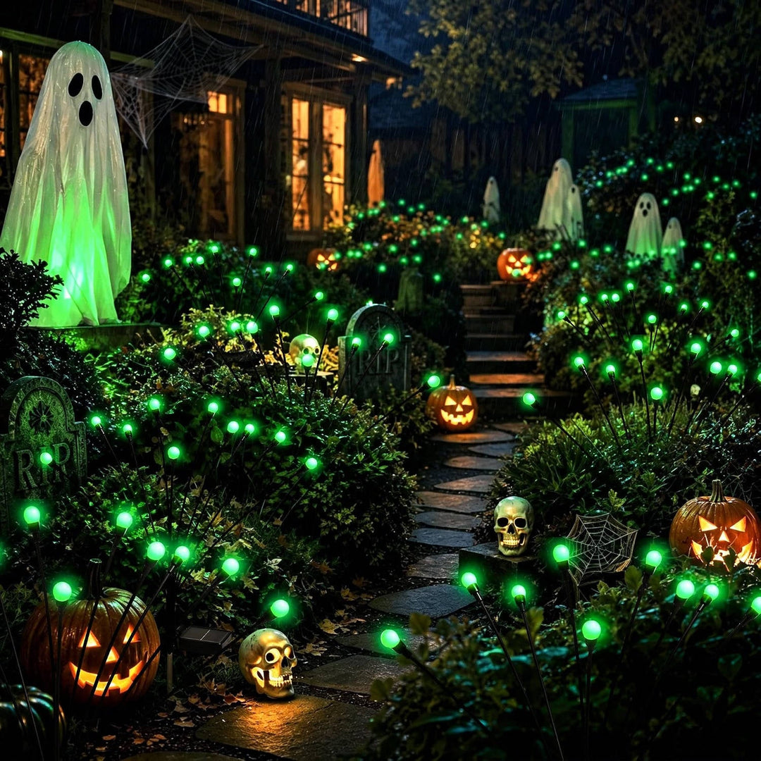 Halloweenova sada 4 solárních LED světel pro venkovní dekoraci dvora a zahrady