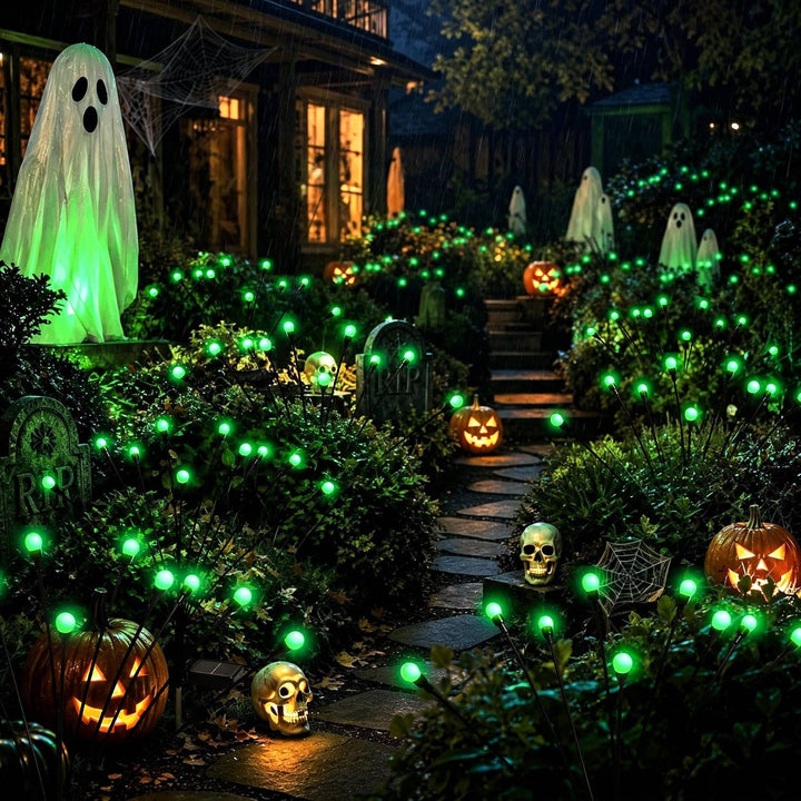 Halloweenova sada 4 solárních LED světel pro venkovní dekoraci dvora a zahrady