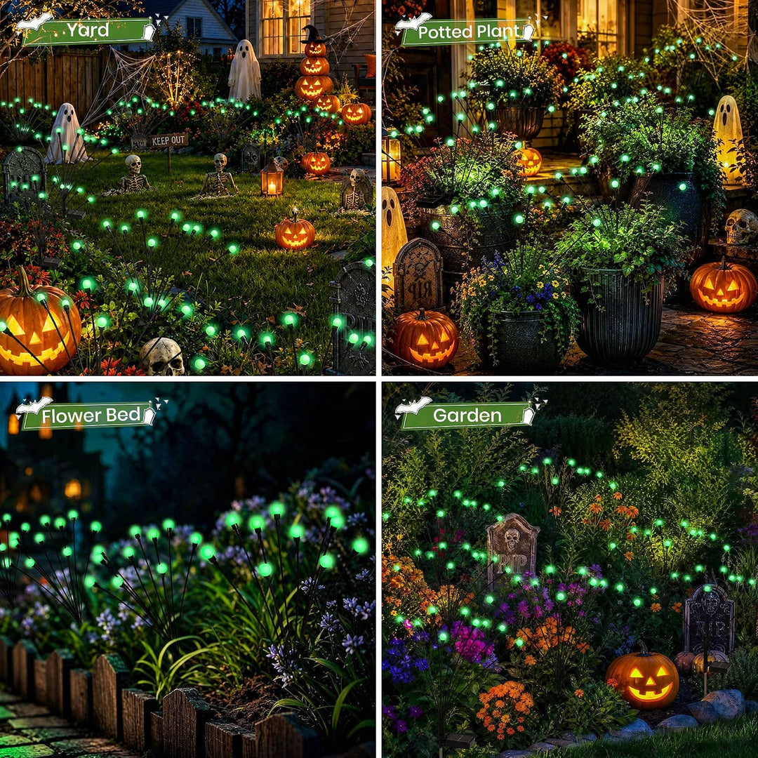 Halloweenova sada 4 solárních LED světel pro venkovní dekoraci dvora a zahrady