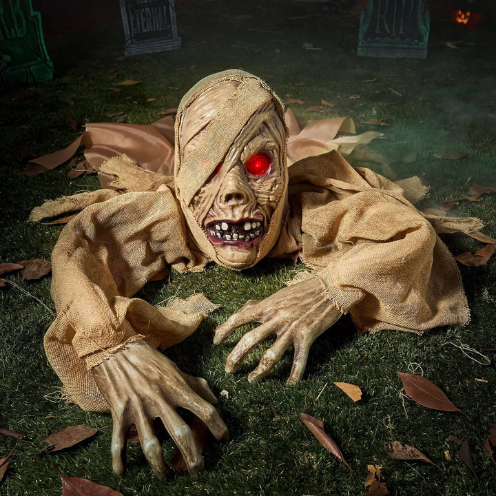 Brise-terre zombie lumineux d'Halloween avec sons inquiétants et capteur infrarouge