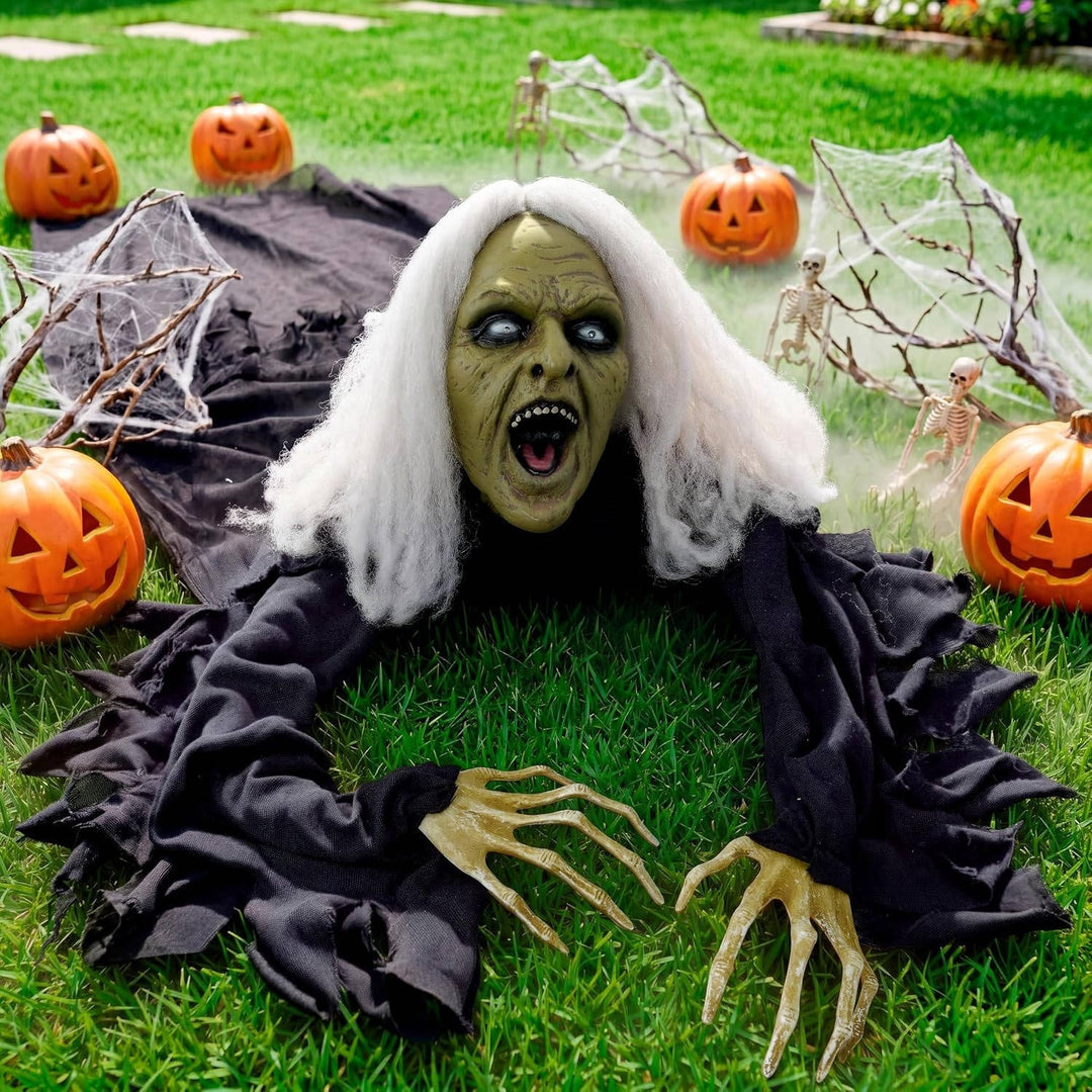 Brise-terre zombie lumineux d'Halloween avec sons inquiétants et capteur infrarouge