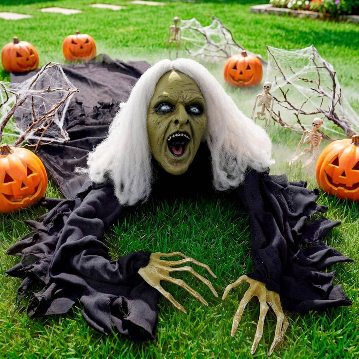 Brise-terre zombie lumineux d'Halloween avec sons inquiétants et capteur infrarouge
