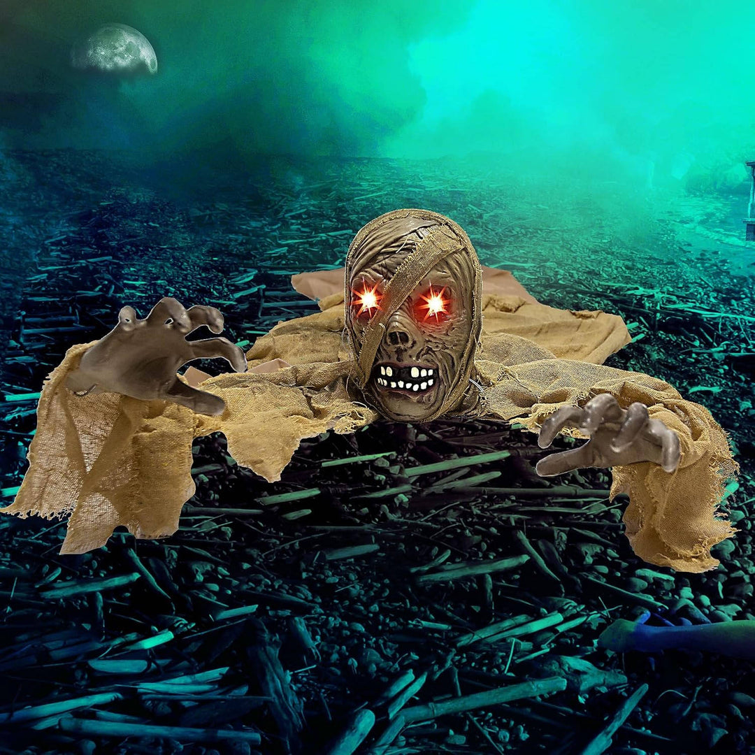 Brise-terre zombie lumineux d'Halloween avec sons inquiétants et capteur infrarouge