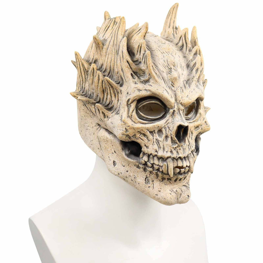 Halloweenin koko pään peittävä luurankonaamio ylellisesti viimeisteltynä lateksimallina cosplay-asuihin