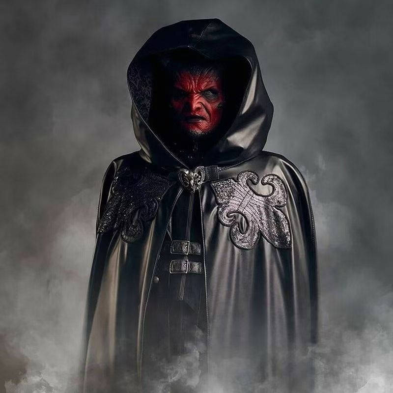 Realistisk dæmonmaske med horn fra Halloween til cosplay og fester