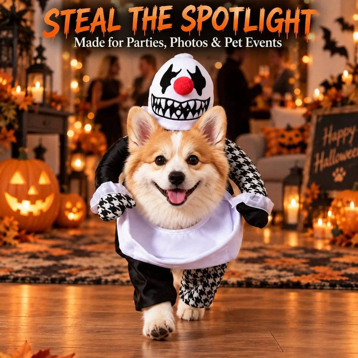 Costume da cane inquietante di Halloween con braccia imbottite per dolcetto o scherzetto