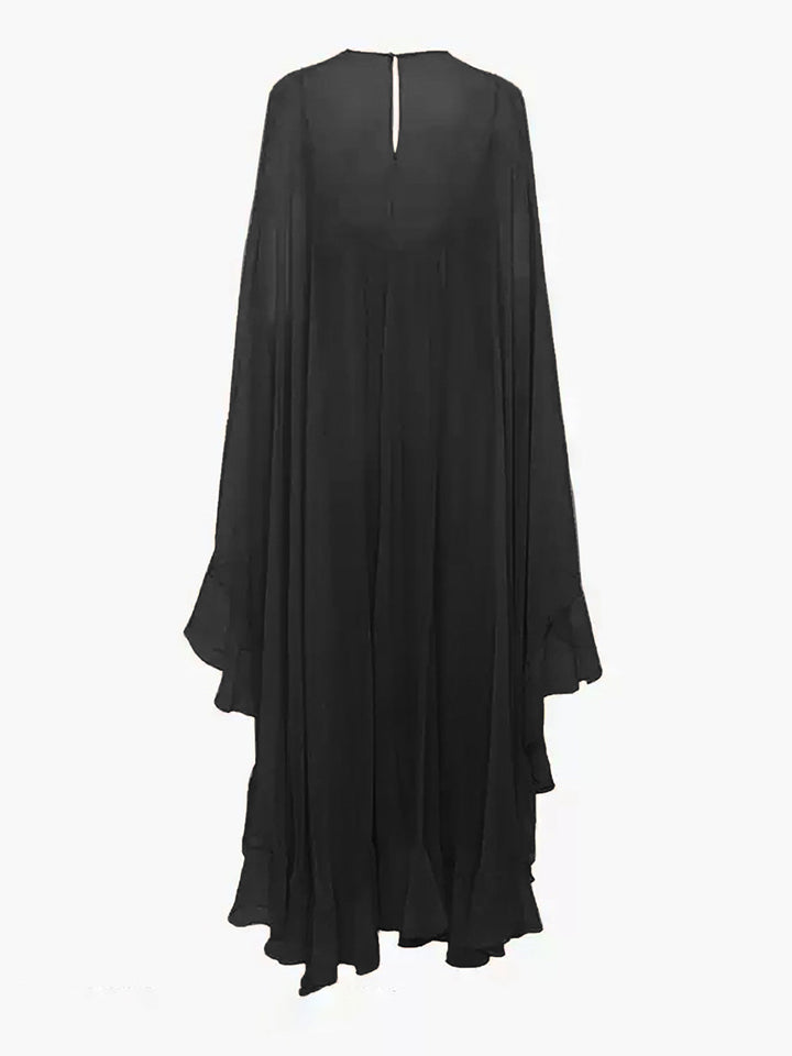 Women's Chiffon Cape Sleeve Maxi Evening Dress