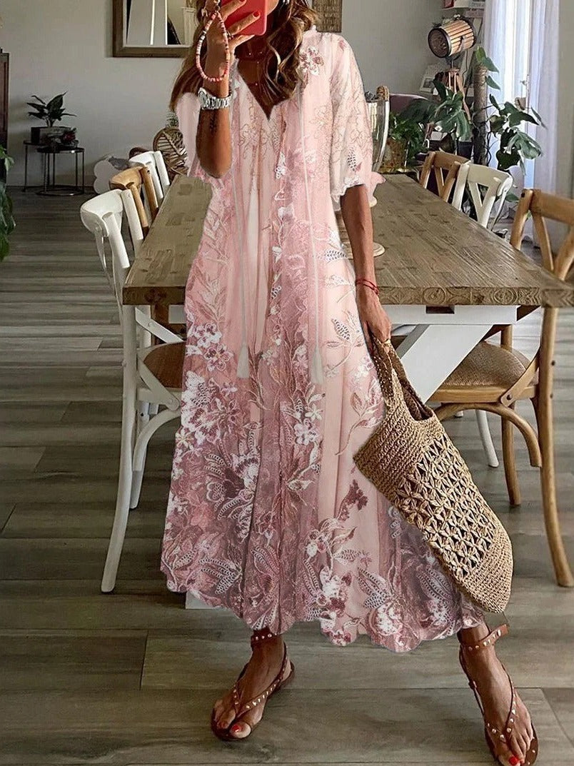 Women's Floral Maxi Dress - Casual Summer Style
