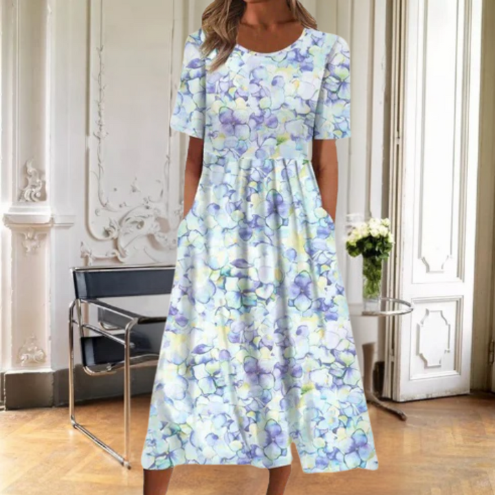 Women's Floral Smocked Maxi Dress – Casual Summer Style