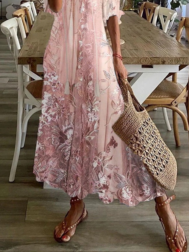 Women's Floral Maxi Dress - Casual Summer Style