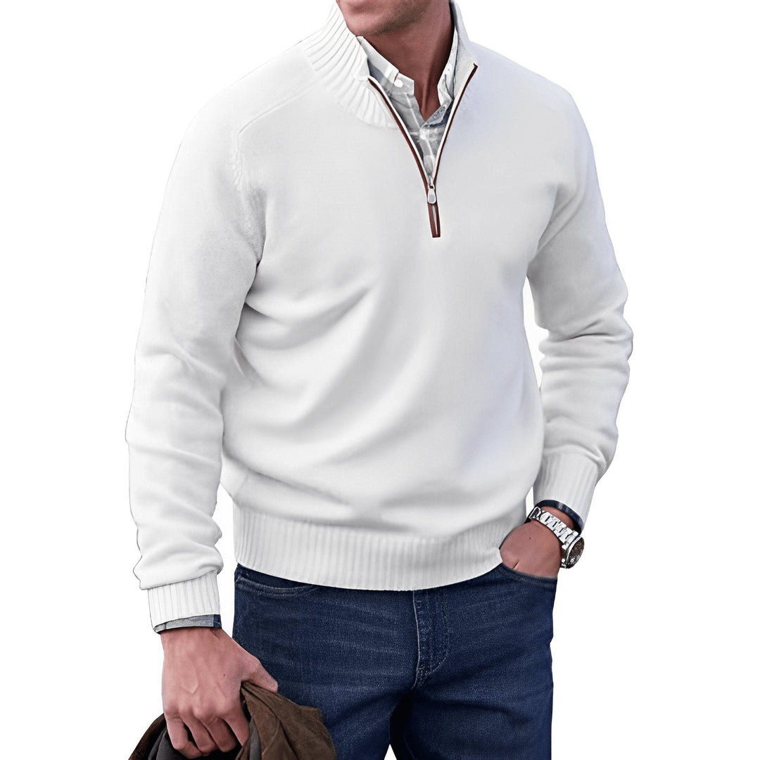 Men's Classic Quarter-Zip Knit Pullover Sweater