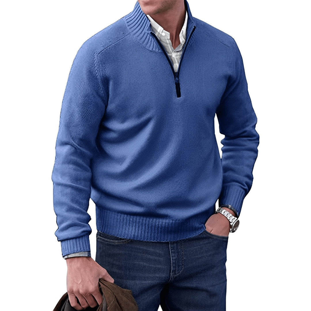 Men's Classic Quarter-Zip Knit Pullover Sweater