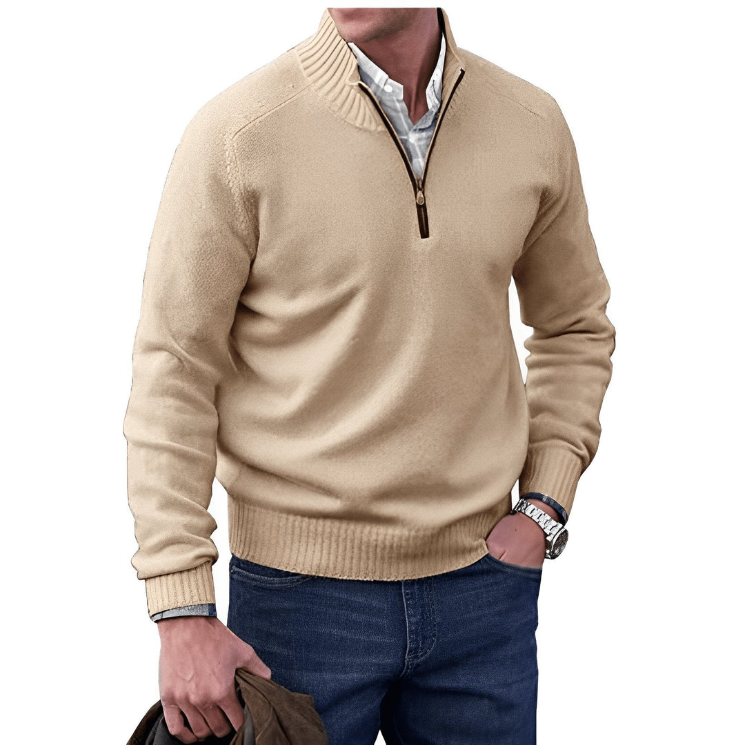 Men's Classic Quarter-Zip Knit Pullover Sweater