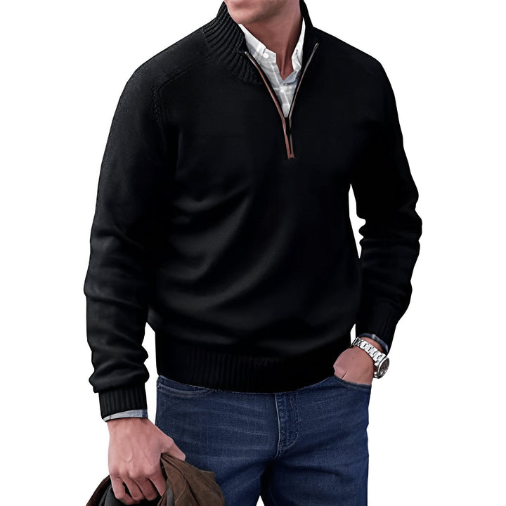 Men's Classic Quarter-Zip Knit Pullover Sweater