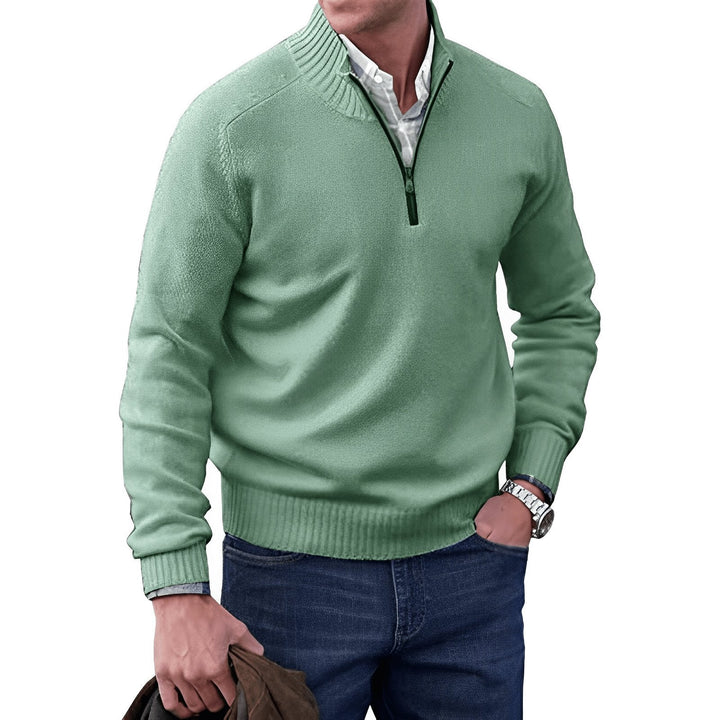 Men's Classic Quarter-Zip Knit Pullover Sweater