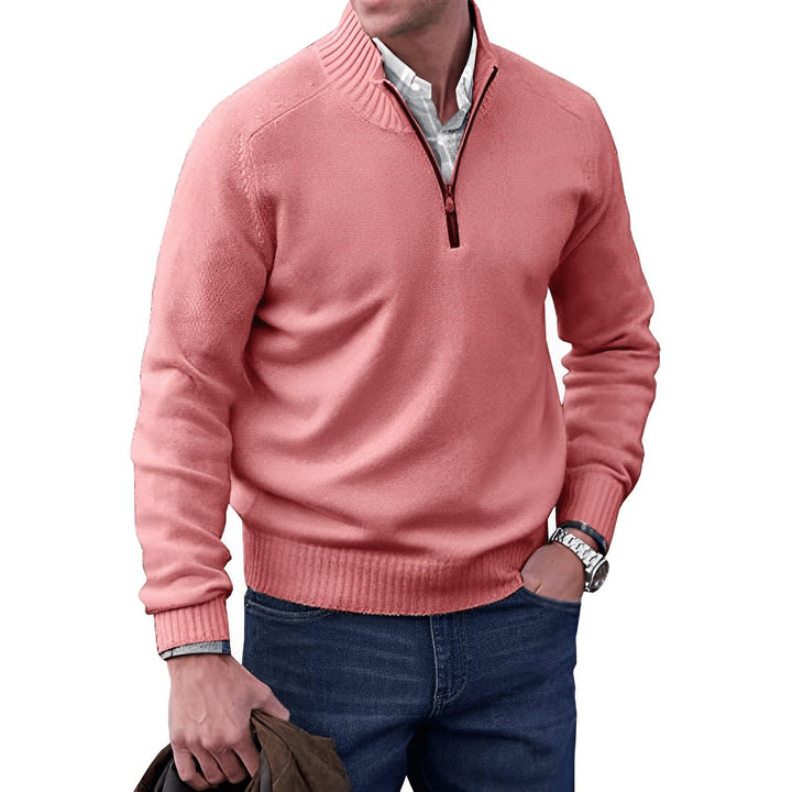 Men's Classic Quarter-Zip Knit Pullover Sweater