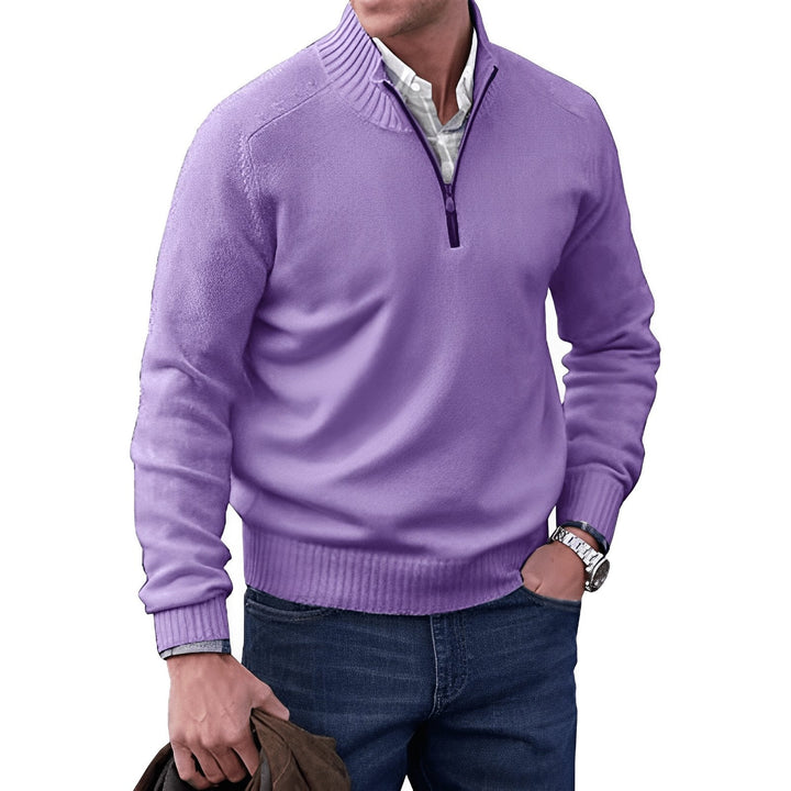Men's Classic Quarter-Zip Knit Pullover Sweater