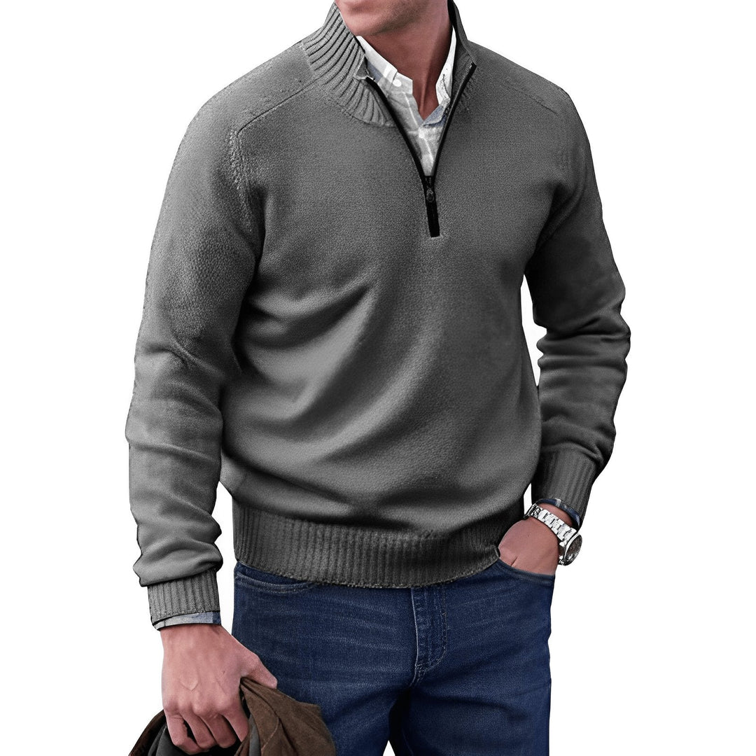 Men's Classic Quarter-Zip Knit Pullover Sweater