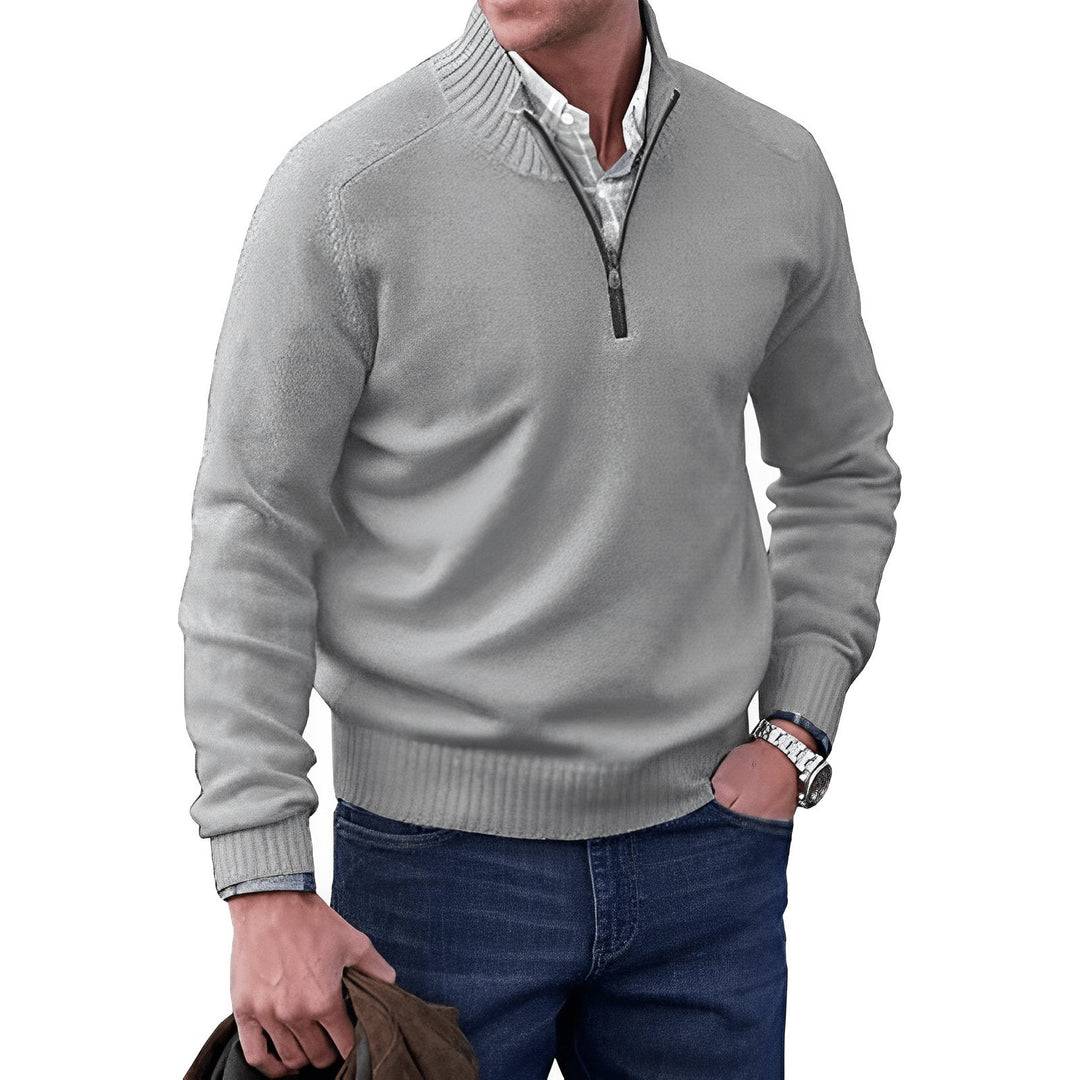 Men's Classic Quarter-Zip Knit Pullover Sweater