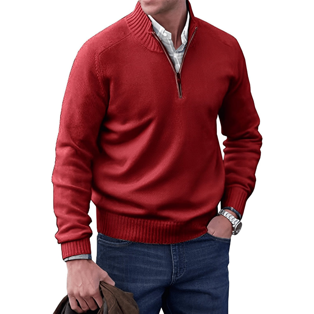 Men's Classic Quarter-Zip Knit Pullover Sweater
