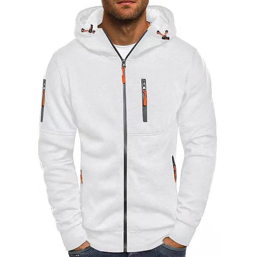 Sudadera con capucha de forro polar y cremallera, de corte holgado, para hombre