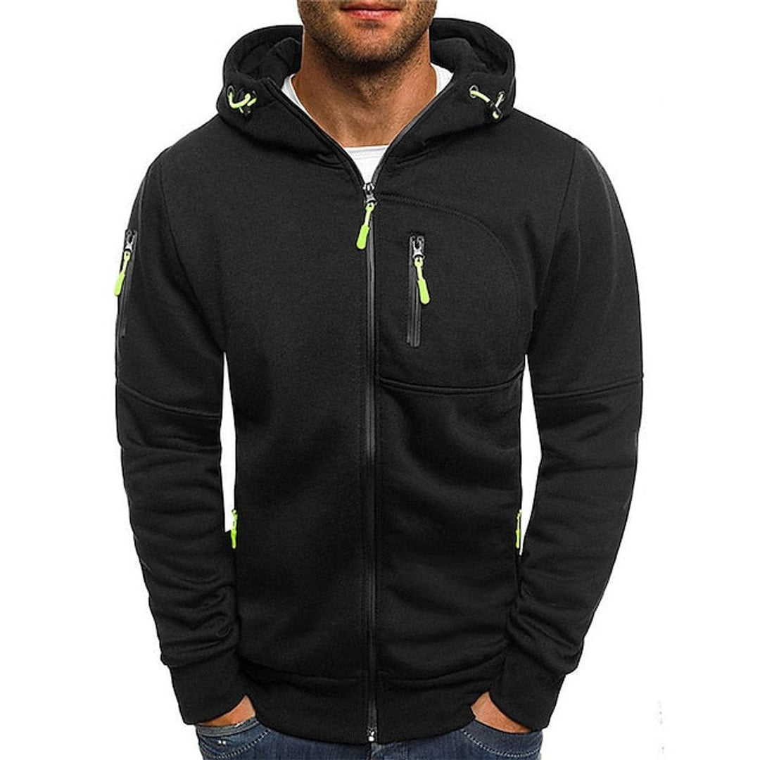 Sudadera con capucha de forro polar y cremallera, de corte holgado, para hombre
