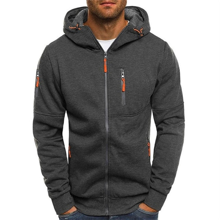 Sudadera con capucha de forro polar y cremallera, de corte holgado, para hombre