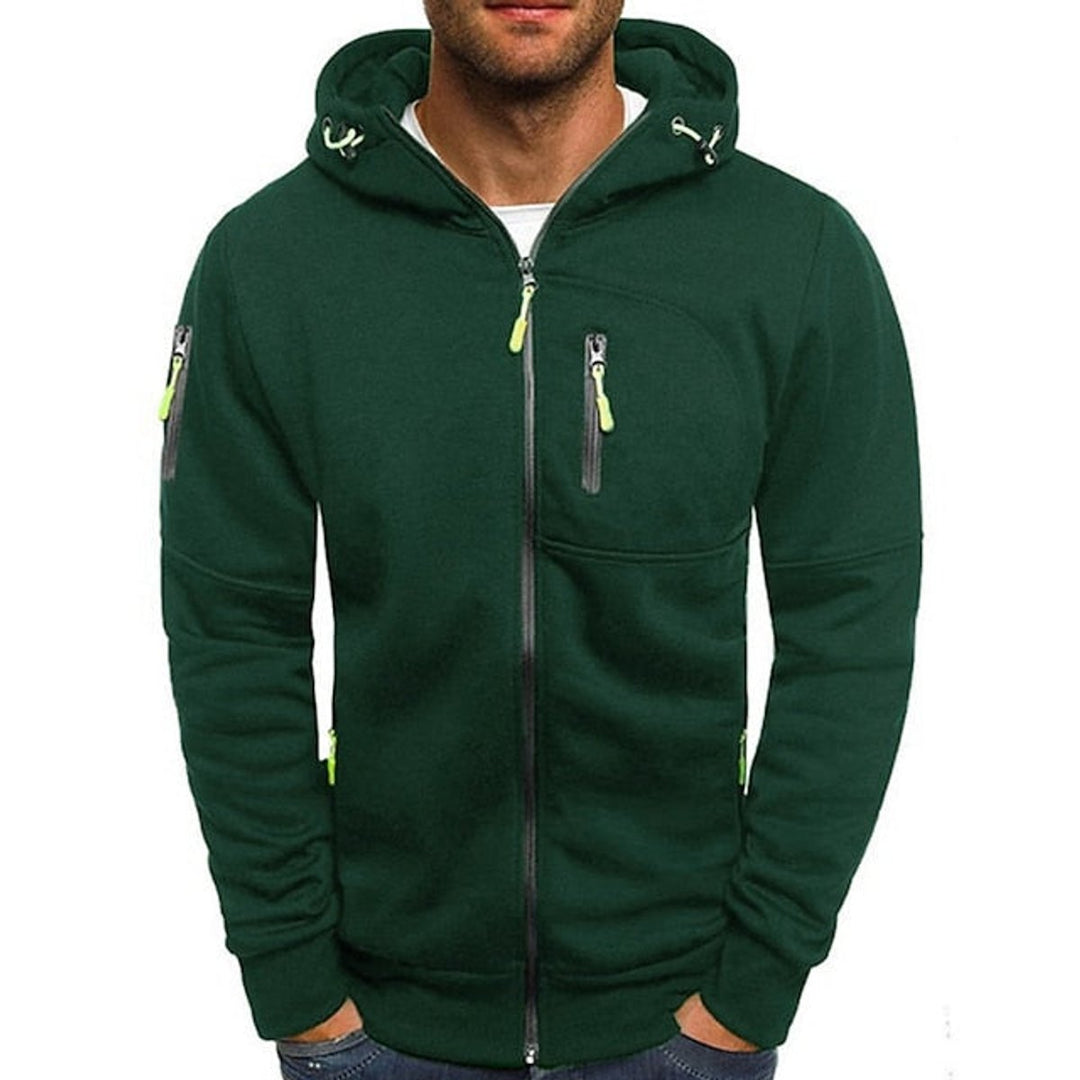 Sudadera con capucha de forro polar y cremallera, de corte holgado, para hombre